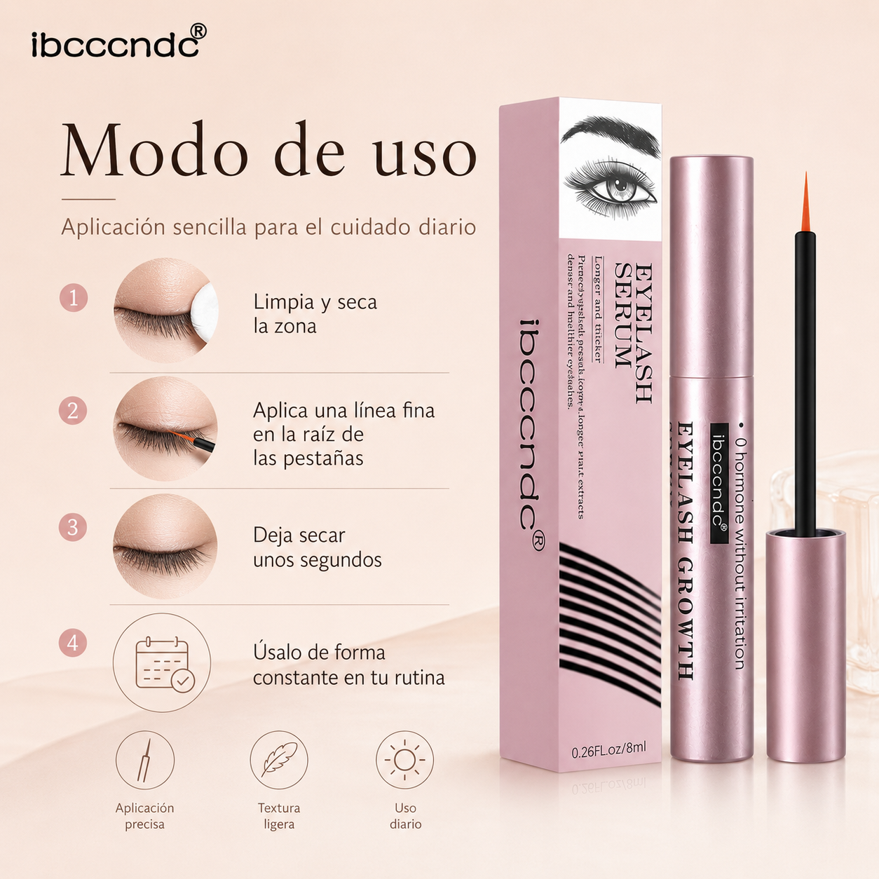 Sérum Fortalecedor de Pestañas 8 ml – Apariencia Más Larga, Densa y Definida
