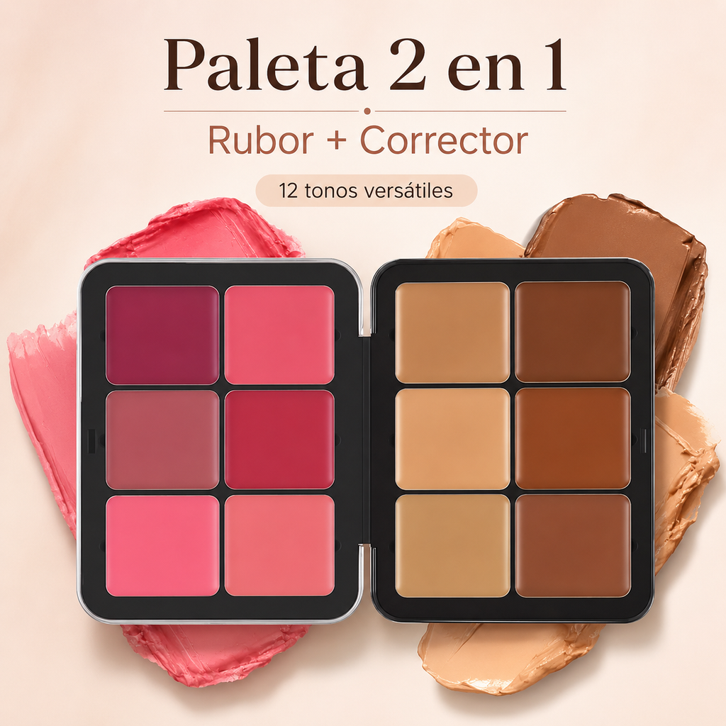Paleta Profesional de Correctores, Coloretes e Iluminadores – 12 Tonos