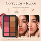 Paleta Profesional de Correctores, Coloretes e Iluminadores – 12 Tonos