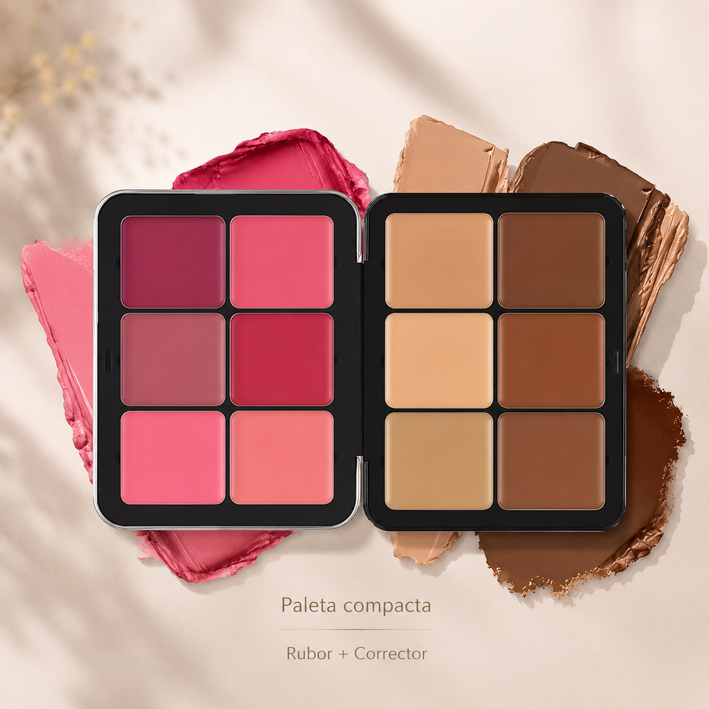 Paleta Profesional de Correctores, Coloretes e Iluminadores – 12 Tonos
