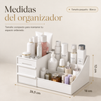 Organizador de Maquillaje Premium con Cajones,  Almacenamiento Elegante para Cosméticos y Cuidado Facial