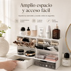 Organizador de Maquillaje Premium con Cajones,  Almacenamiento Elegante para Cosméticos y Cuidado Facial