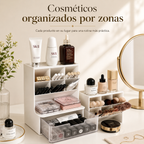 Organizador de Maquillaje Premium con Cajones,  Almacenamiento Elegante para Cosméticos y Cuidado Facial