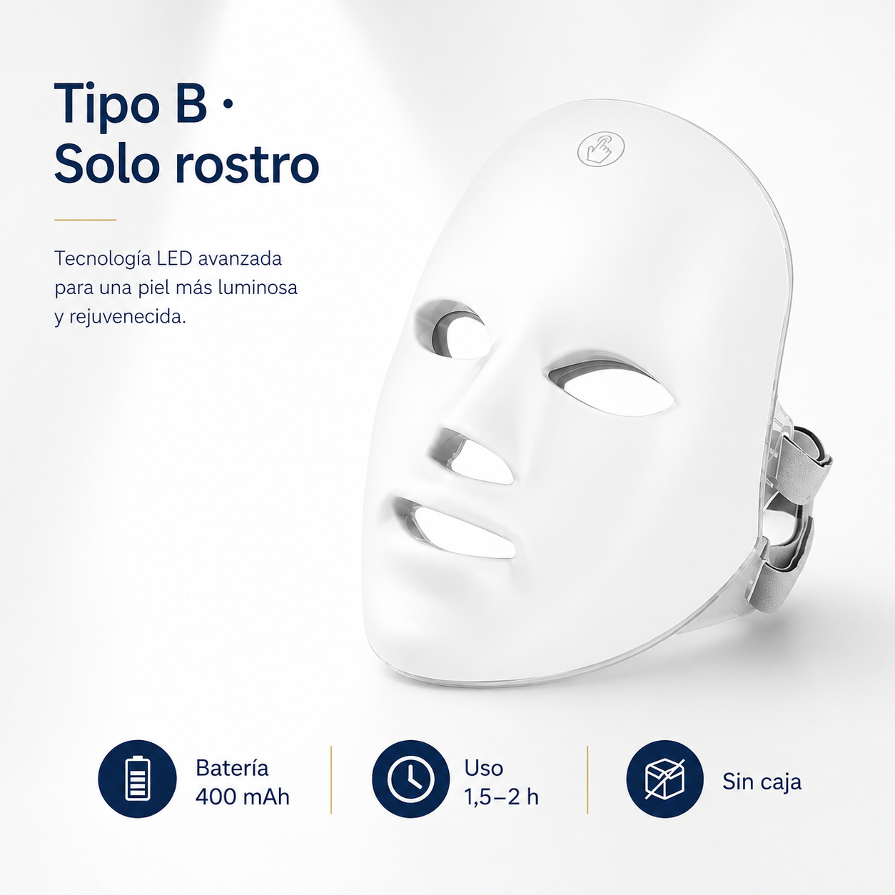 Máscara LED Facial Inalámbrica de 7 Colores. Rejuvenecimiento y Firmeza para Rostro y Cuello