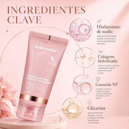Mascarilla Nocturna de Colágeno.  Hidratación Intensiva y Piel Luminosa