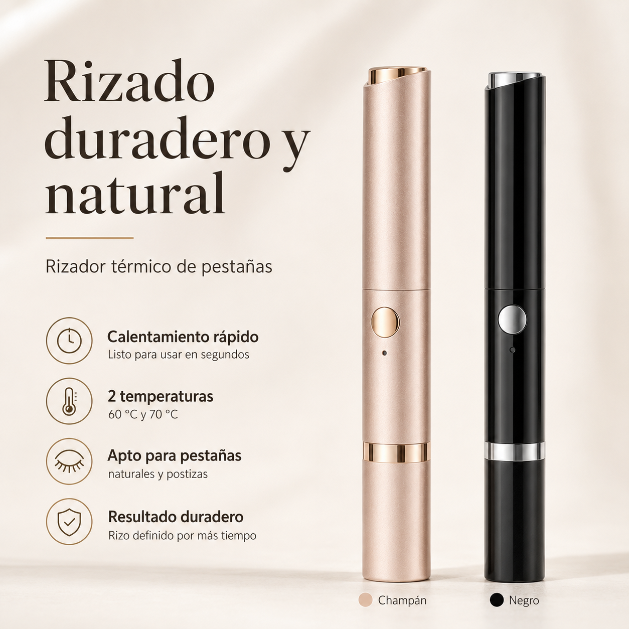 Rizador Eléctrico de Pestañas 2 en 1.  Riza, Define y Perfila tus Cejas