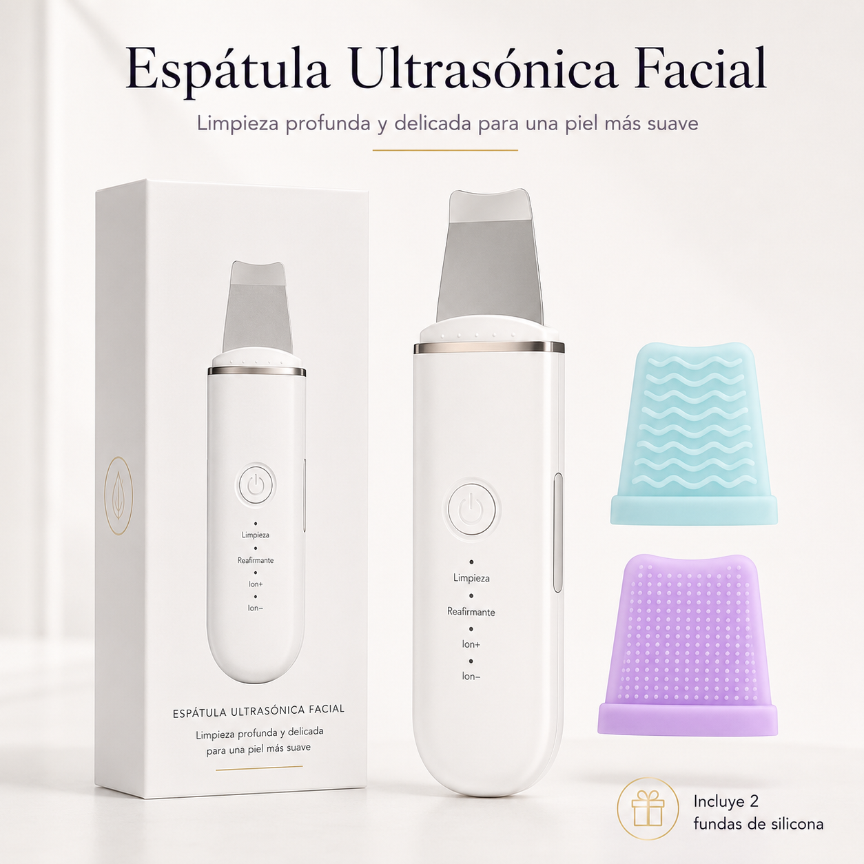 Espátula Ultrasónica Facial, Limpieza Profunda y Cuidado Profesional de la Piel