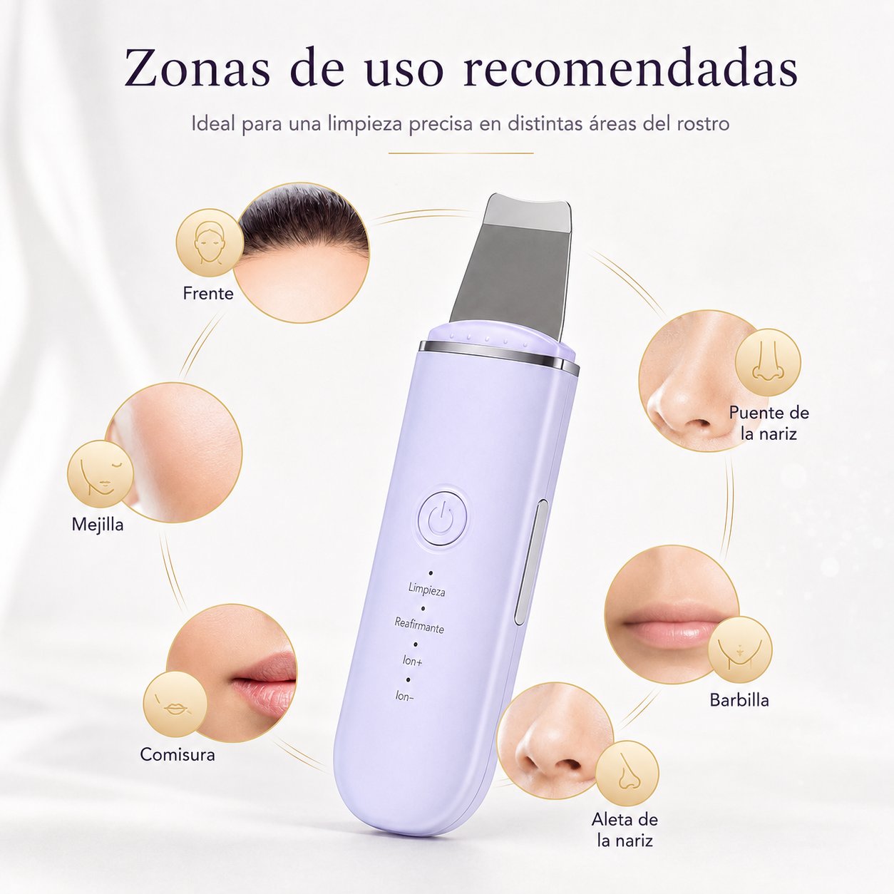 Espátula Ultrasónica Facial, Limpieza Profunda y Cuidado Profesional de la Piel