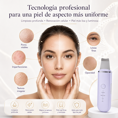 Espátula Ultrasónica Facial, Limpieza Profunda y Cuidado Profesional de la Piel