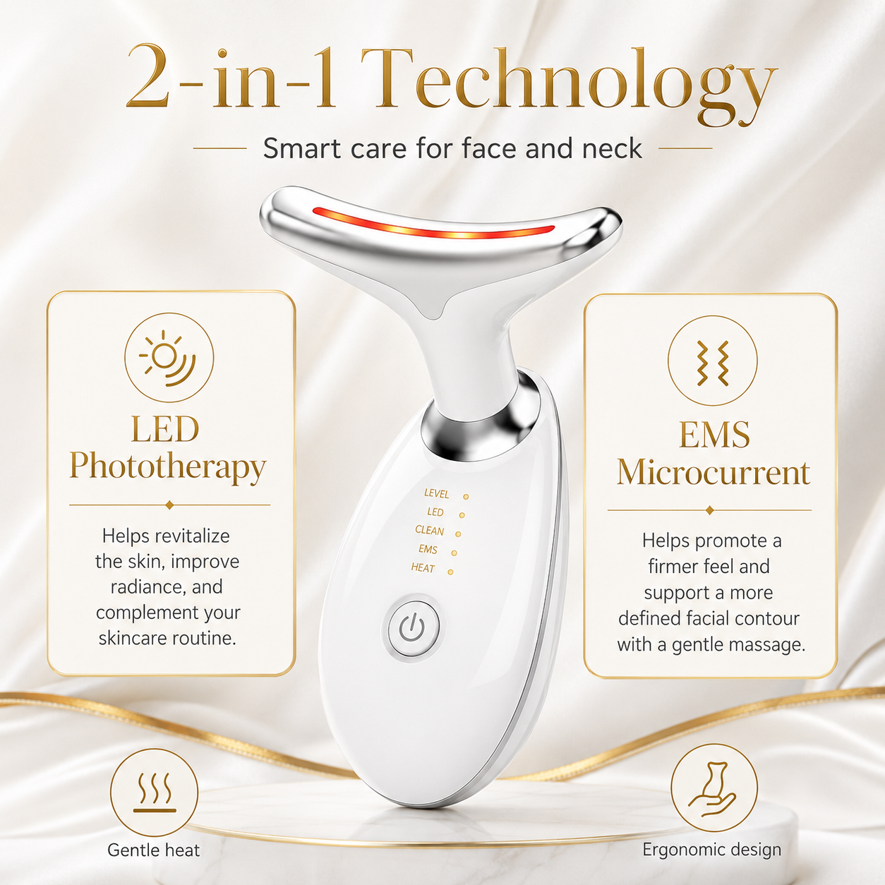 7-Color LED EMS Face & Neck Sculpting Device – Firming, Wrinkle Care & Jawline Contouring