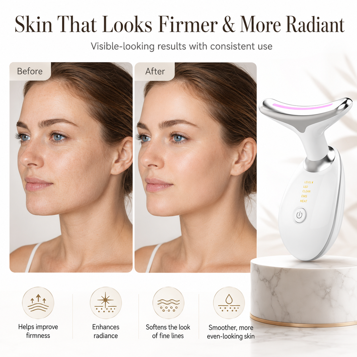 7-Color LED EMS Face & Neck Sculpting Device – Firming, Wrinkle Care & Jawline Contouring