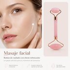 Set de Rodillo Facial y Gua Sha para Masaje y Cuidado de la Piel